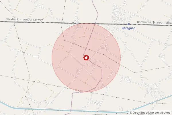 Map showing approximate area covered by Pincode 224120 — Rudauli So, Ayodhya