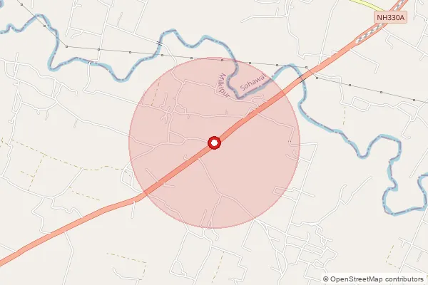 Map showing approximate area covered by Pincode 224127 — Gothwara Bo, Ayodhya