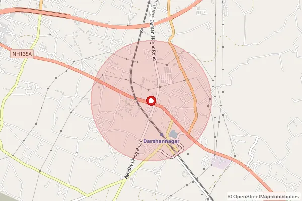 Map showing approximate area covered by Pincode 224135 — Darshan Nagar So, Ayodhya
