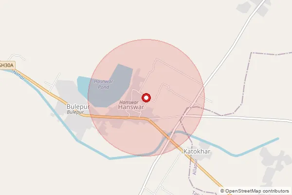 Map showing approximate area covered by Pincode 224143 — Makrahi Bo, Ambedkar Nagar