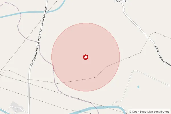 Map showing approximate area covered by Pincode 224151 — Khajawan Bo, Ambedkar Nagar