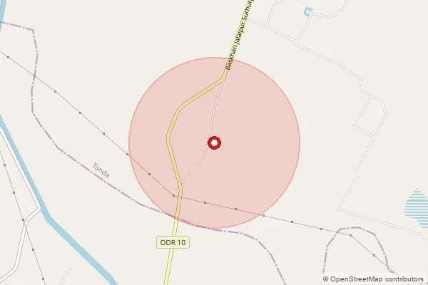 Map showing approximate area covered by Pincode 224155 — Tandwa Maulai Bo, Ambedkar Nagar