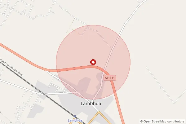 Map showing approximate area covered by Pincode 224168 — Baramadpur Jariyari Bo, Ambedkar Nagar