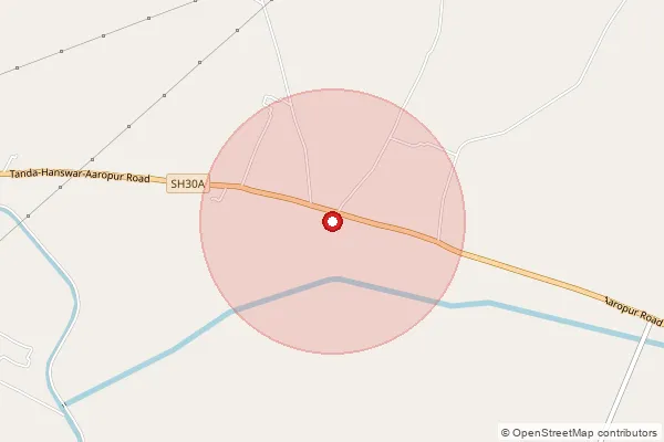 Map showing approximate area covered by Pincode 224181 — Amadarveshpur Bo, Ambedkar Nagar