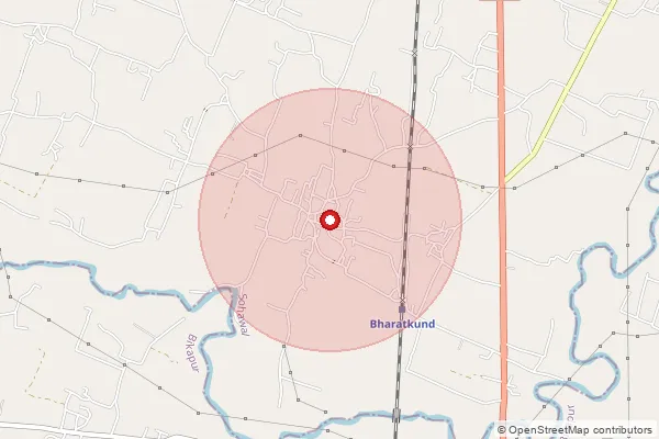 Map showing approximate area covered by Pincode 224202 — Bharatkund So, Ayodhya