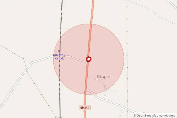 Map showing approximate area covered by Pincode 224204 — Ballipur Bo, Ayodhya