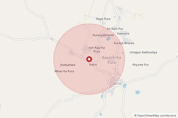 Map showing approximate area covered by Pincode 224205 — Banghusara Bo, Ayodhya