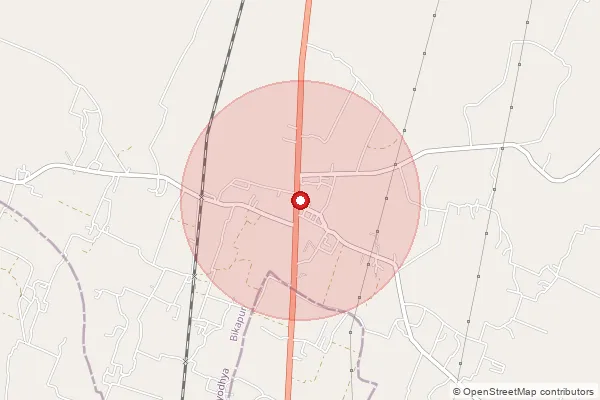 Map showing approximate area covered by Pincode 224209 — Hathigo Bo, Ayodhya