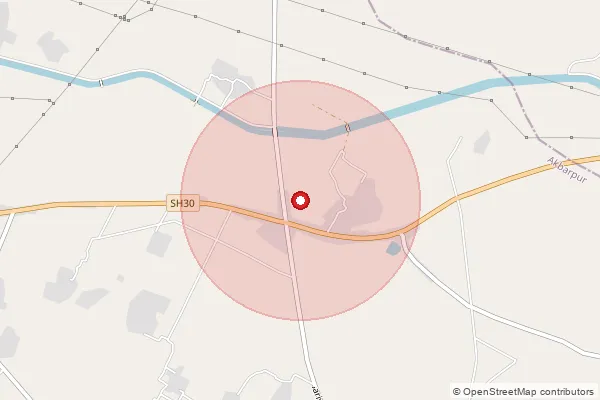 Map showing approximate area covered by Pincode 224210 — Daudpur Bo, Ambedkar Nagar