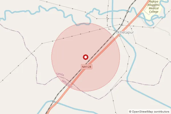 Map showing approximate area covered by Pincode 224227 — Surapur So, Ambedkar Nagar