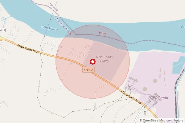 Map showing approximate area covered by Pincode 224238 — Vidhut Nagar So, Ambedkar Nagar