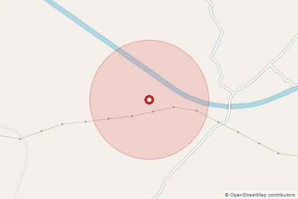 Map showing approximate area covered by Pincode 225206 — Pyarepur Bo, Barabanki