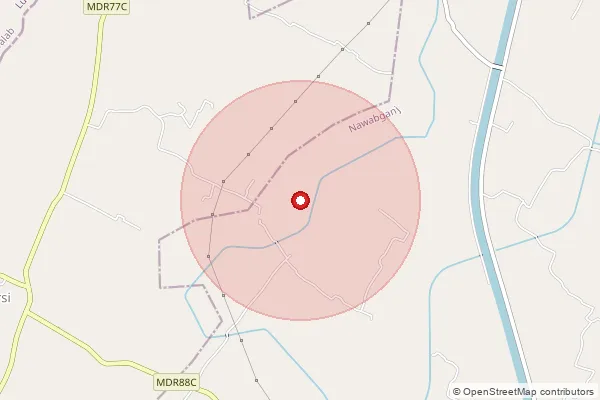 Map showing approximate area covered by Pincode 225302 — Barhaidih Maholia Bo, Barabanki