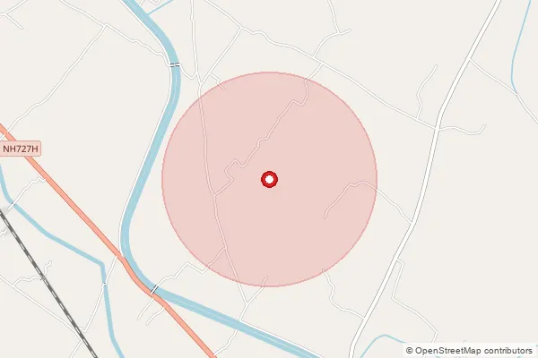 Map showing approximate area covered by Pincode 225305 — Basara Bo, Barabanki