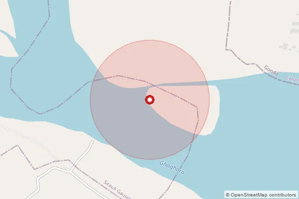 Map showing approximate area covered by Pincode 225403 — Imliha Bo, Barabanki