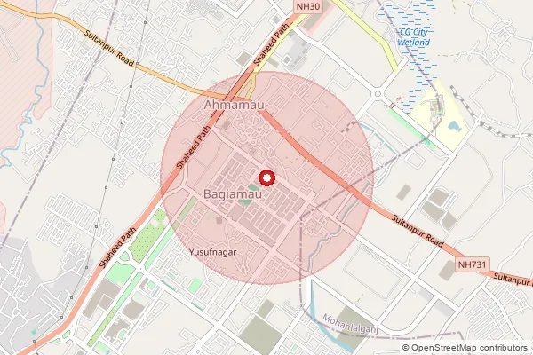 Map showing approximate area covered by Pincode 226030 — Sushant Golf City So, Lucknow