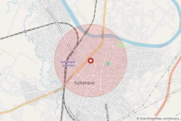 Map showing approximate area covered by Pincode 227411 — Kauhar Bo, Amethi
