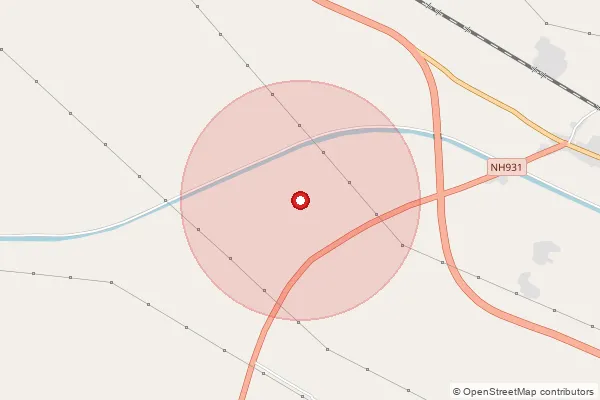 Map showing approximate area covered by Pincode 227807 — Bisara Pashchim Bo, Amethi