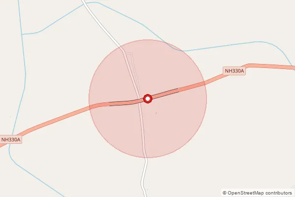 Map showing approximate area covered by Pincode 227816 — Kankupur Bo, Amethi