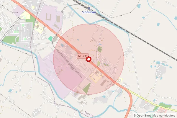 Map showing approximate area covered by Pincode 227817 — Jagdishpur Industrial Area So, Amethi