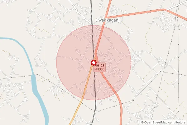 Map showing approximate area covered by Pincode 228125 — Inayatpur Bo, Sultanpur