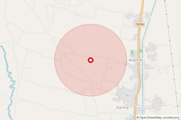 Map showing approximate area covered by Pincode 228133 — Basupur Bo, Sultanpur