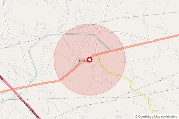 Map showing approximate area covered by Pincode 228142 — Chorma Bo, Sultanpur