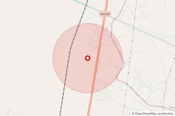 Map showing approximate area covered by Pincode 228159 — Dehli Mubarakpur Bo, Sultanpur