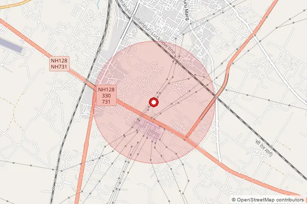 Map showing approximate area covered by Pincode 228171 — Alimuddinpur Bo, Sultanpur