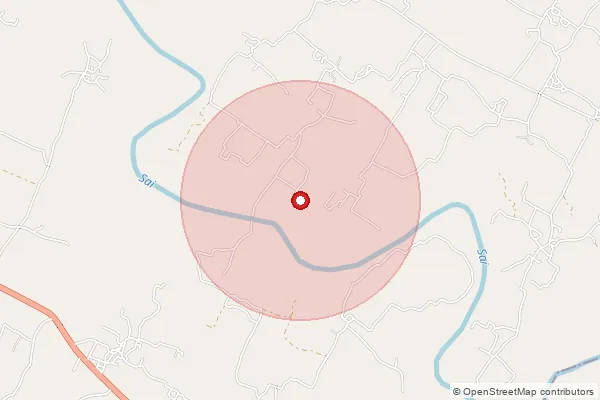 Map showing approximate area covered by Pincode 229201 — Pahuri Bo, Rae Bareli