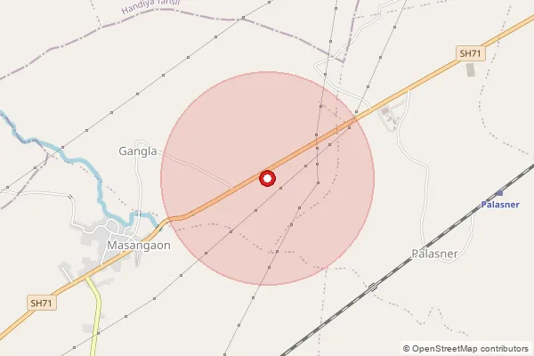 Map showing approximate area covered by Pincode 229204 — Alawalpur Bo, Rae Bareli