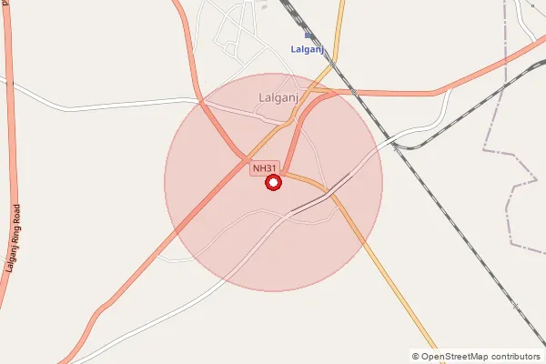 Map showing approximate area covered by Pincode 229206 — Lalganj Raebareli Ho, Rae Bareli