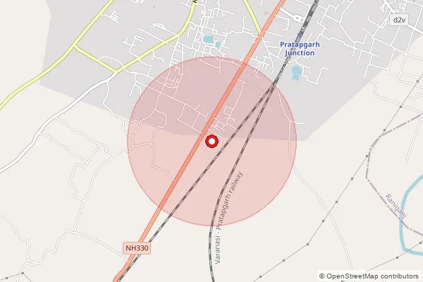 Map showing approximate area covered by Pincode 229211 — Mahraniganj Bo, Rae Bareli