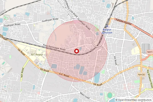 Map showing approximate area covered by Pincode 229215 — Purepandey So, Rae Bareli