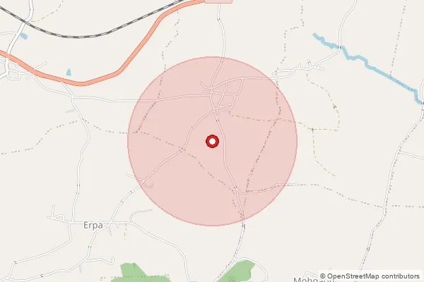Map showing approximate area covered by Pincode 229307 — Alampur Bo, Rae Bareli