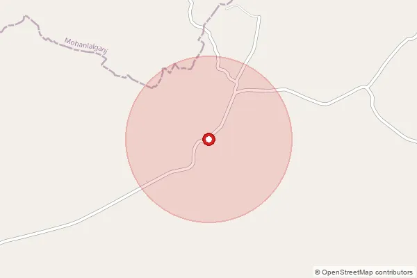 Map showing approximate area covered by Pincode 229311 — Bahadur Nagar Bo, Rae Bareli