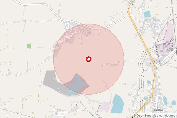 Map showing approximate area covered by Pincode 230127 — Premdhar Patti Bo, Pratapgarh