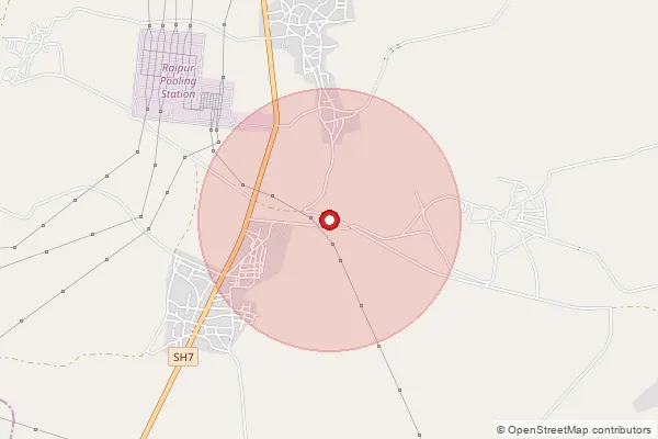 Map showing approximate area covered by Pincode 230135 — Dhandhar Bo, Pratapgarh