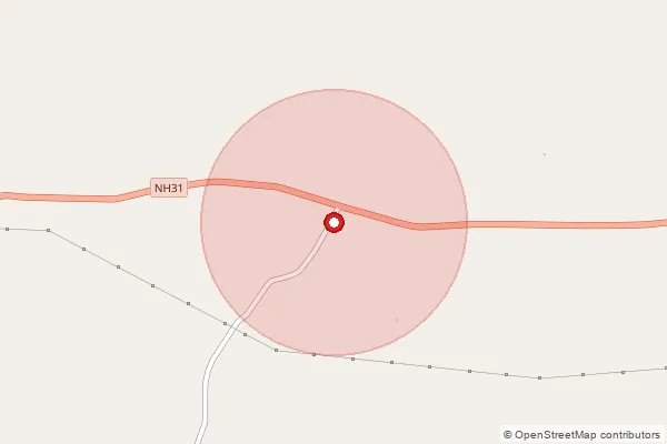 Map showing approximate area covered by Pincode 230136 — Harakhpur Kotwa Bo, Pratapgarh