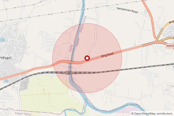 Map showing approximate area covered by Pincode 230141 — Dhangarh Bo, Pratapgarh