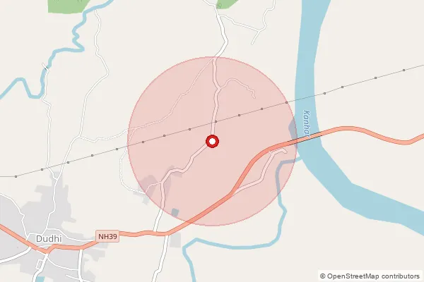 Map showing approximate area covered by Pincode 231208 — Hathwani Bo, Sonbhadra