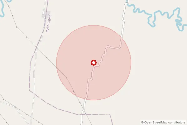 Map showing approximate area covered by Pincode 231216 — Robertsganj Ho, Sonbhadra