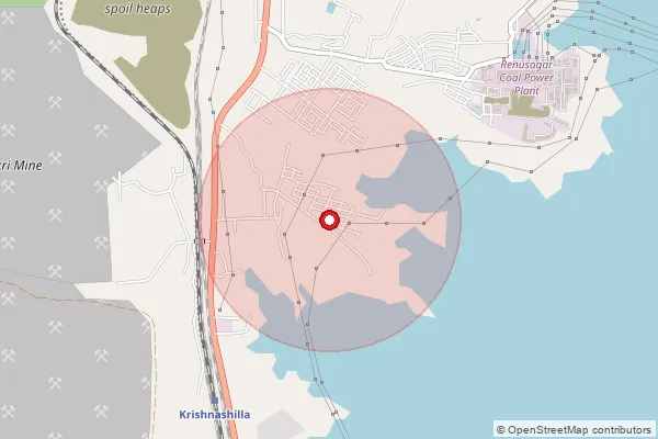 Map showing approximate area covered by Pincode 231224 — Rehta B.O, Sonbhadra