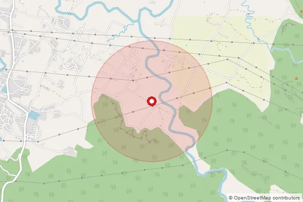 Map showing approximate area covered by Pincode 231303 — Nadini Bo, Mirzapur
