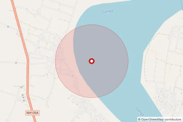 Map showing approximate area covered by Pincode 231312 — Balliparwa Bo, Mirzapur