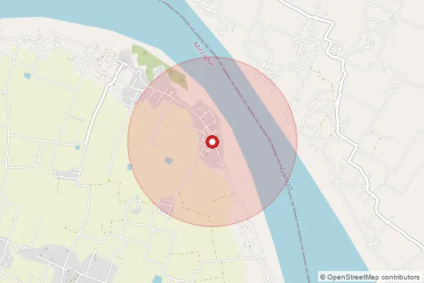 Map showing approximate area covered by Pincode 231313 — Gogaon Bo, Mirzapur