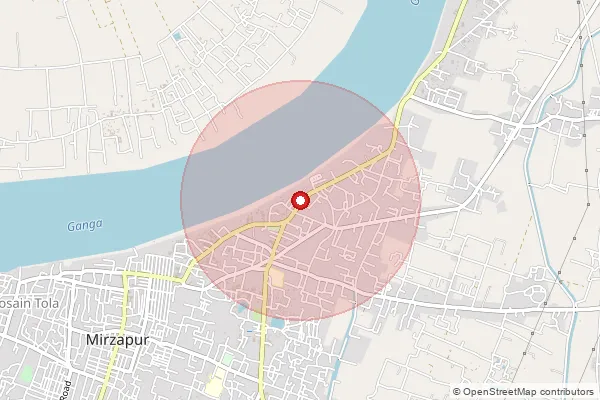 Map showing approximate area covered by Pincode 231314 — Jamua So Mirzapur, Mirzapur