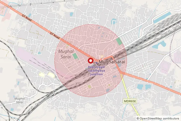 Map showing approximate area covered by Pincode 232101 — Mavaikala, Chandauli