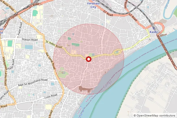 Map showing approximate area covered by Pincode 232102 — Dharde Bo, Chandauli