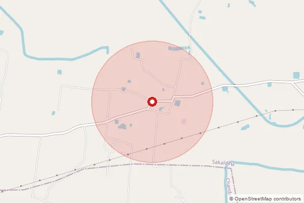 Map showing approximate area covered by Pincode 232106 — Kadirabad Bo, Chandauli